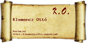 Klemencz Ottó névjegykártya