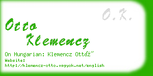 otto klemencz business card